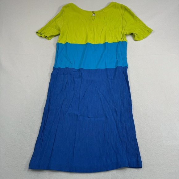 Diane Von Furstenberg Short Sleeve Gauze Midi Dress Womens SZ Large Multi Color - Picture 2 of 9